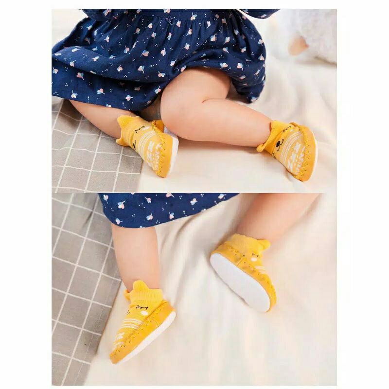 Sepatu Bayi Anti-Slip Kaos Kaki Bayi Korea Motif Kartun Lucu Unisex Bisa Untuk Cowo Cewe