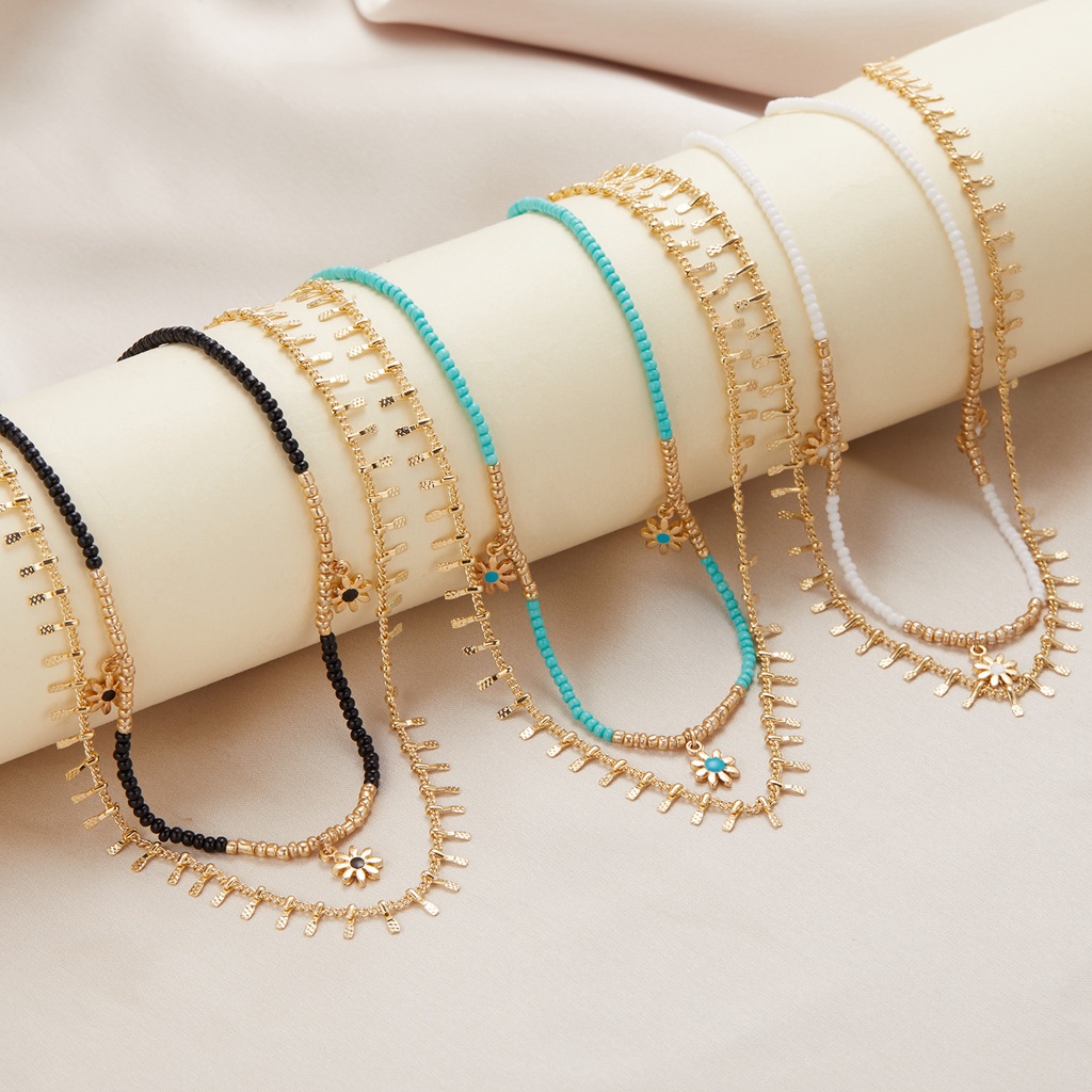 Kalung Manik-Manik Pendek Warna Permen Gaya Vintage Bohemian Untuk Hadiah