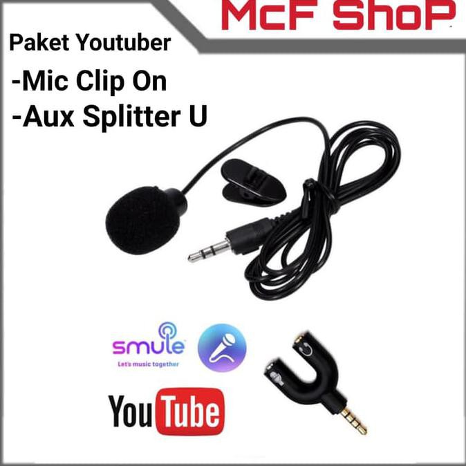 Paket Youtube Youtuber Vlog Vlogger Smule Alat Rekam Rekaman Mic Clip