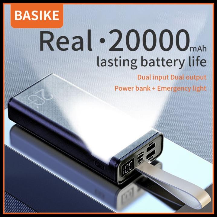 Basike 20000Mah Power Bank Dengan Lampu Led / Tampilan Baterai Led