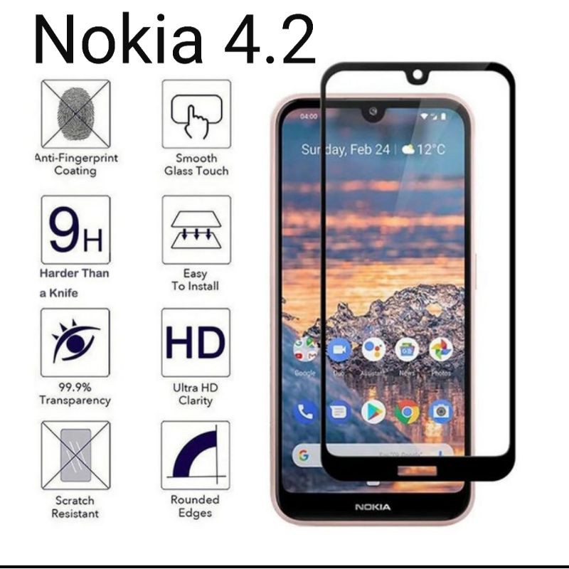 Nokia 4.2 Tempered Glass Full Layar Anti Gores Kaca