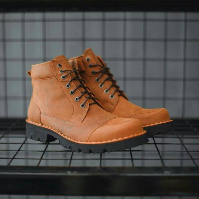 SEPATU KULIT SAFETY BOOTS ORIGINAL PIEDE LION SLEEP TAN
