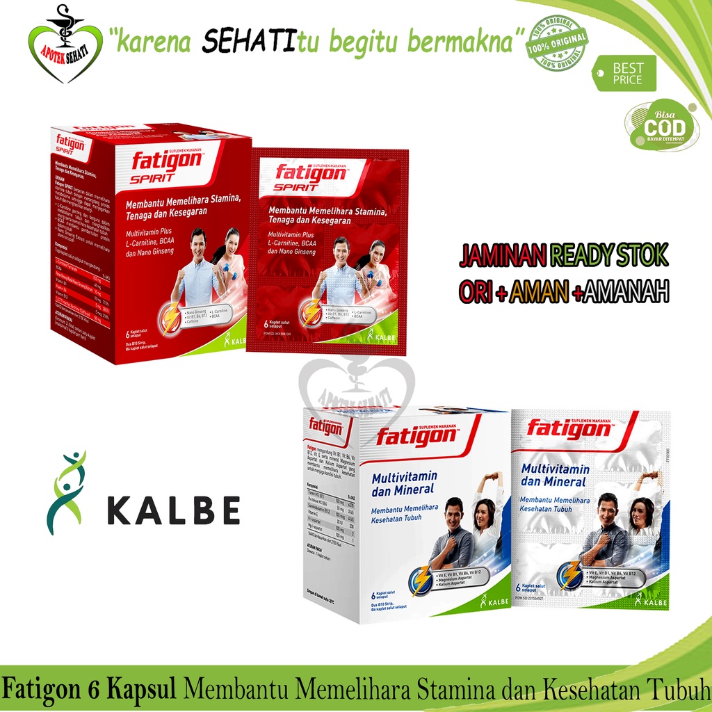 Fatigon Multivitamin dan Spirit Suplemen Daya Tahan Tubuh Perstrip 6 Kapsul