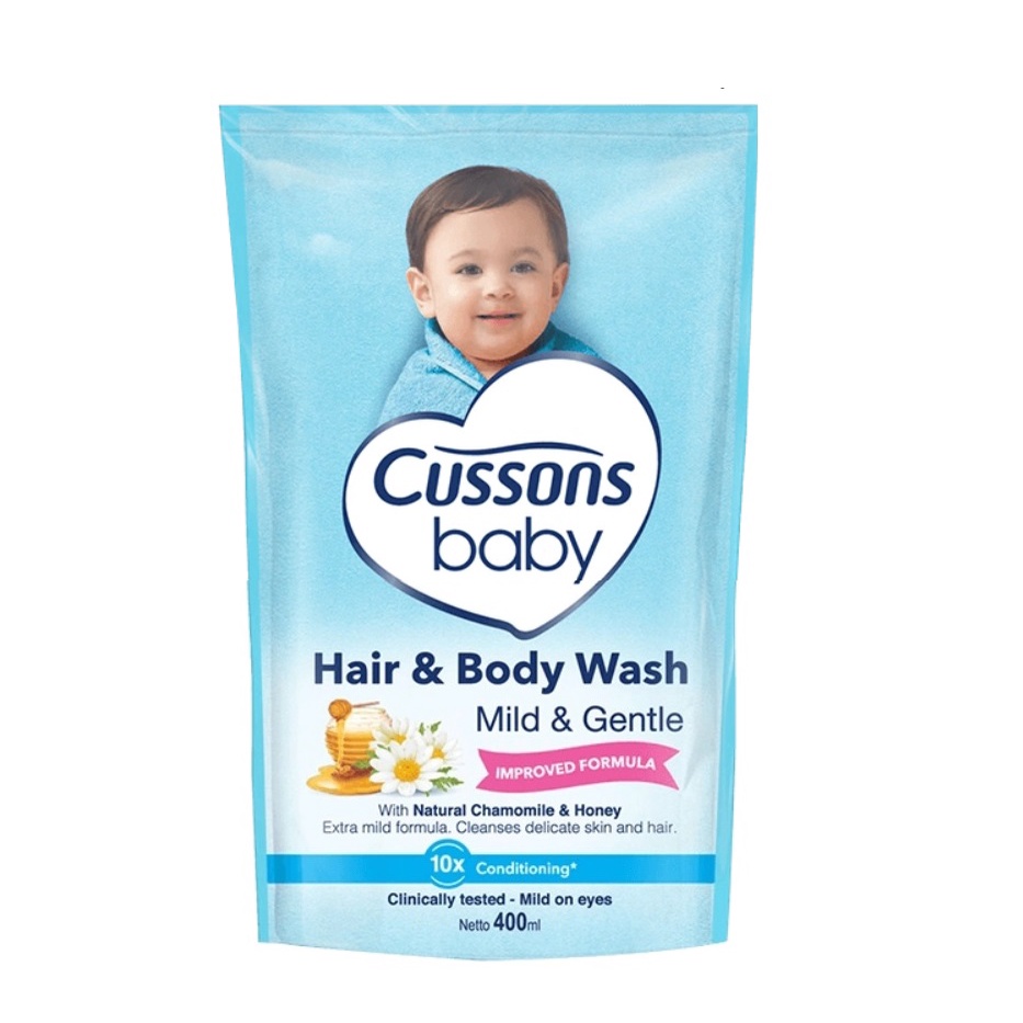 CUSSONS BABY Milk Bath Soft &amp; Smooth, Fresh &amp; Nourish, Mild &amp; Gentle, Happy Fresh 400ml Refill Pouch