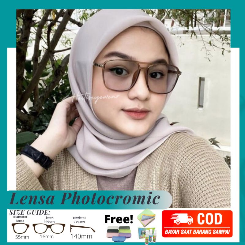 Paket Kacamata Lensa Photocromic 8120 Gratis Lensa Minus Silinder Kacamata Jaman Now