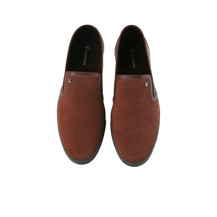 SEPATU SLIP ON KULIT PLAYBOY PRIA ORIGINAL CASUAL SEMI FORMAL COKLAT PL10