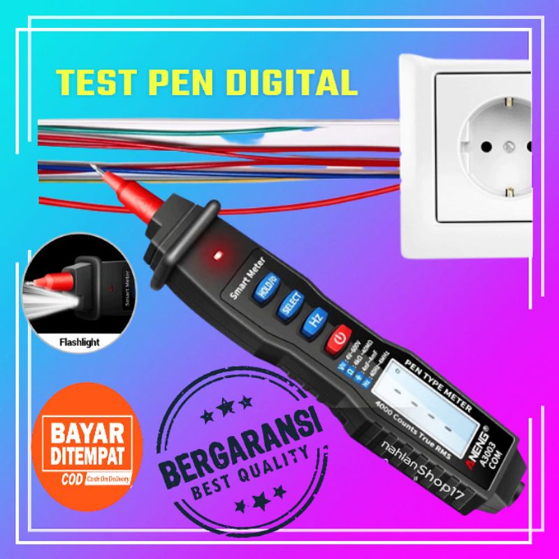 TESPEN DIGITAL MULTIMETER VOLTAGE TESTER PEN NCV AC ANENG A3003 / TEST PEN ANENG A3003  DC Original