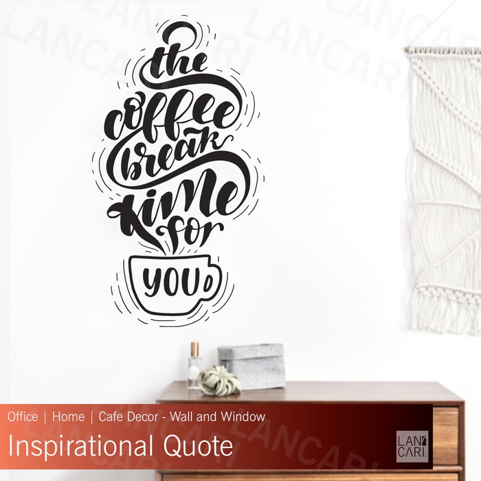 Sticker Cutting Coffee dinding kaca Quotes Cafe Kopi Stiker kafe Quote - Putih LANCARI sticker aesth