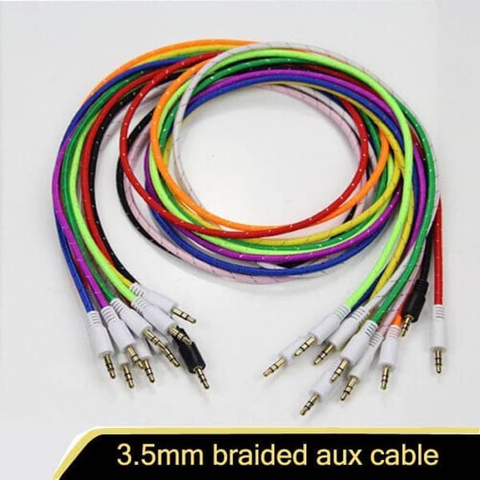 Kabel Jack 1 1 Sambungan Aux 1-1 Audio 3.5 mm Jek to jeck Panjang Setengah Sampai 1 Meter Konektor Hp ke Spiker Aktif