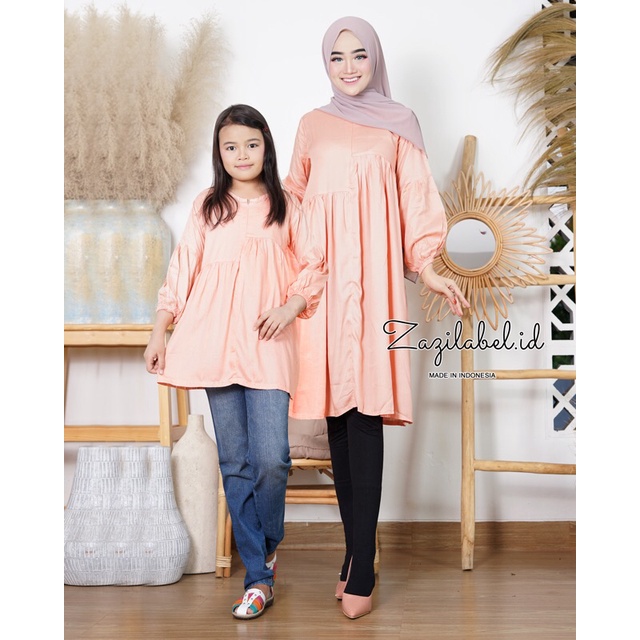 zazi Cyla tunik/ Tunik rayon Twill ori/ Tunik couple