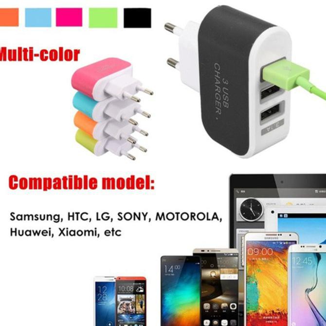 BATOK CHARGER 3 USB / ADAPTER 3USB / COLOKAN KEPALA CAS / SAMSUNG - rgak