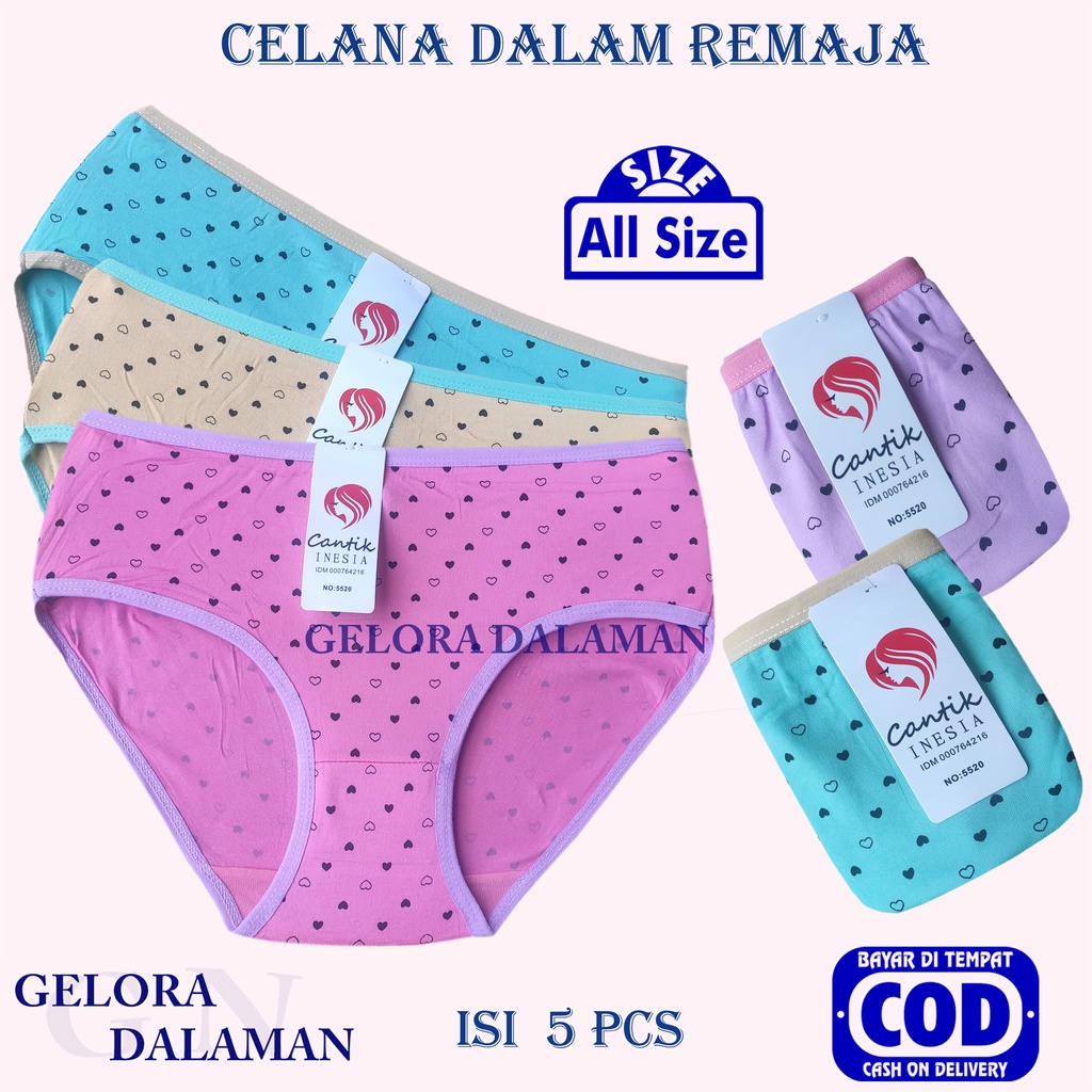3 Pcs Celana Dalam Anak Remaja Cd Perempuan Motif Pakaian Dalam