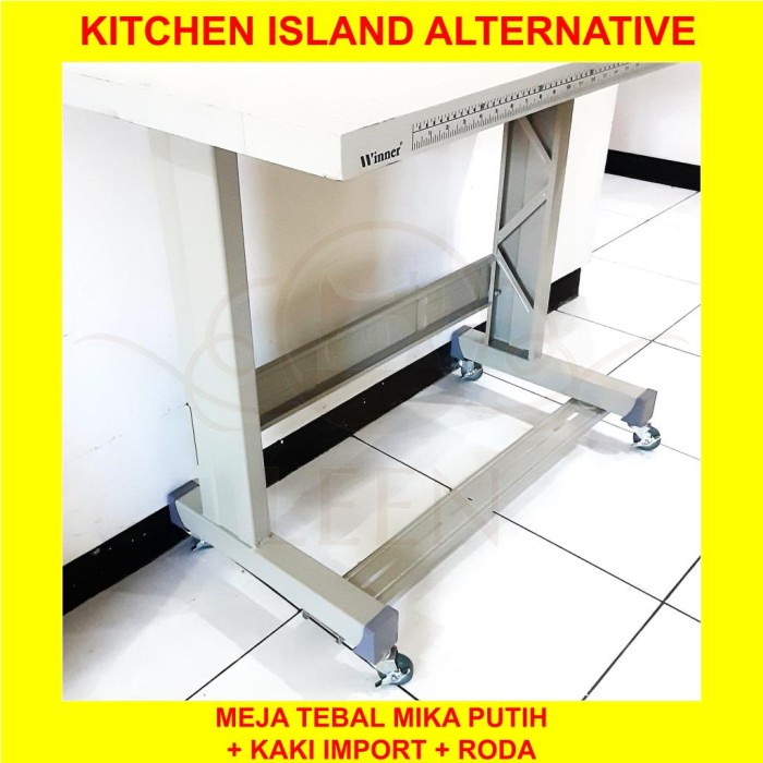 Meja Dapur Serbaguna Kitchen Island Table Makan+ Roda Mesin Jahit LEEN