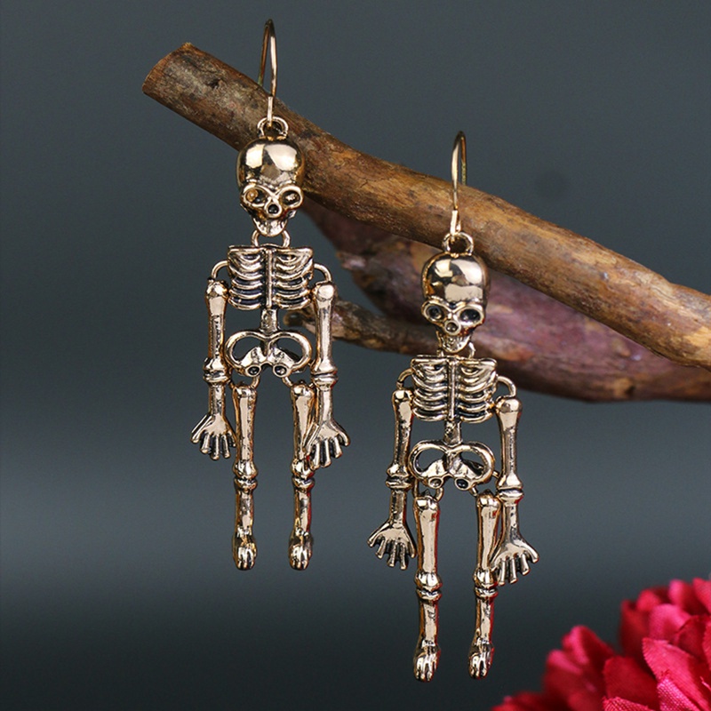 Halloween Vintage Skeleton Skull Dangle Earrings For Women Jewelry Party Gifts