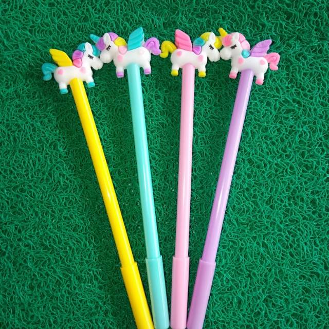 

Pulpen gel karakter unicorn imut isi 12 pcs