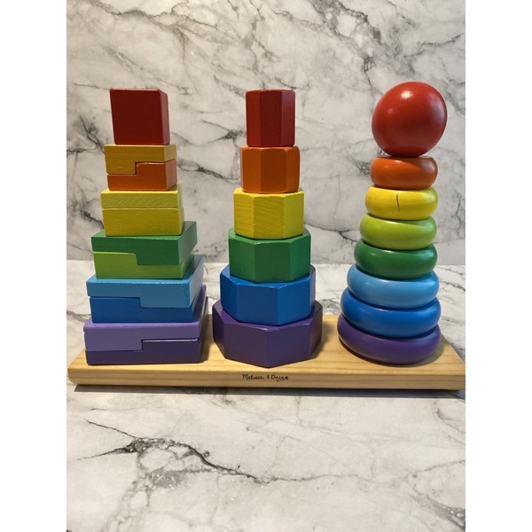 Melissa & Doug Classic toy Geometric Stacker (preloved)