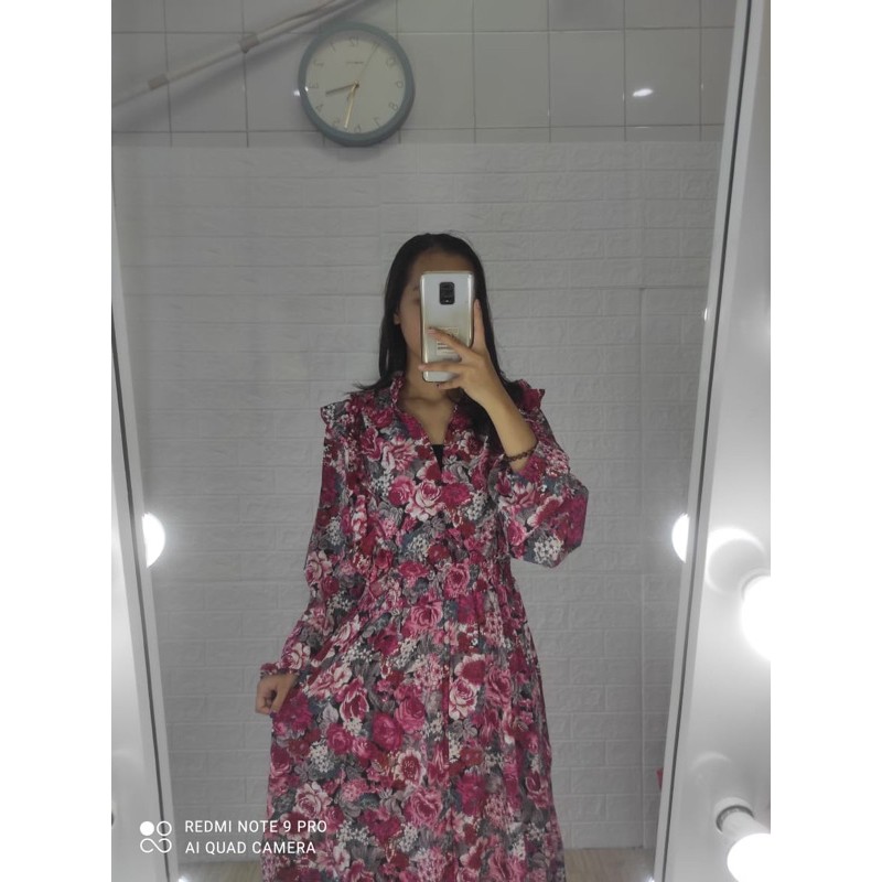 31170 Dress Maxi Red Rose Import 01-7