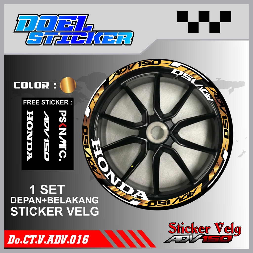 STICKER CUTTING LIST VELG HONDA ADV 150 VARIASI MOTOR DOEL 016