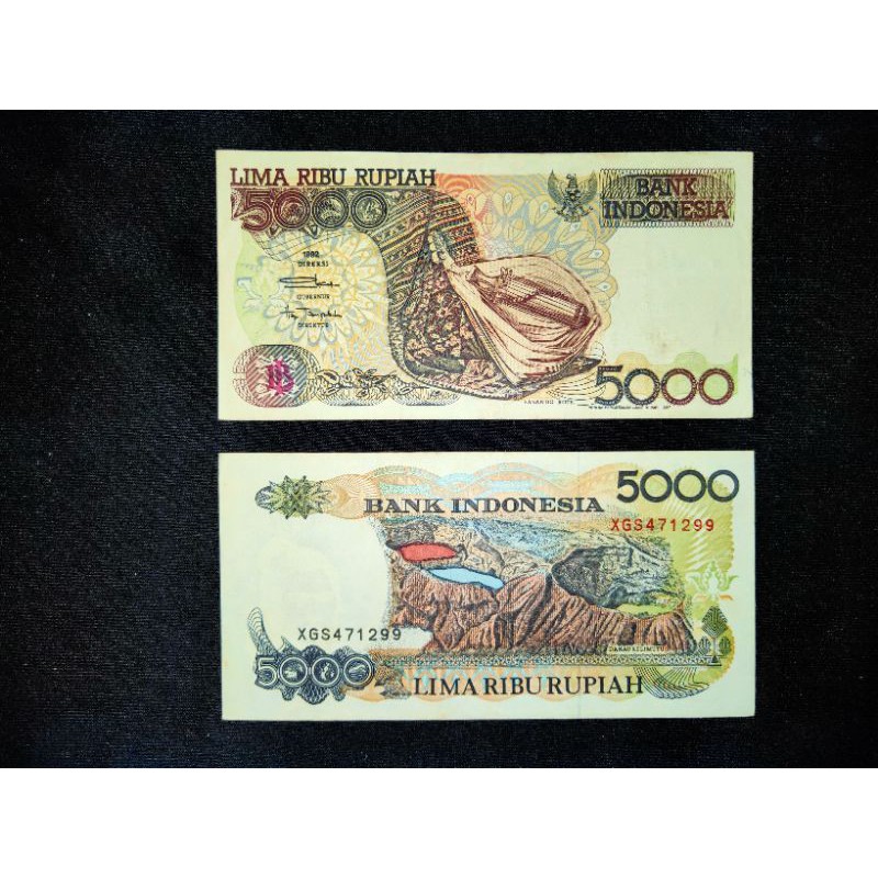 Uang kuno 5000 rupiah sasando 1992 grade UNC