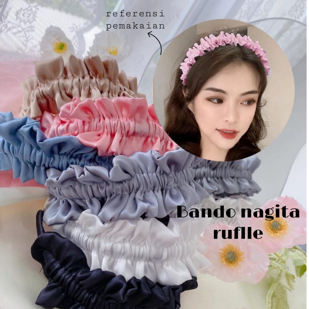 *galerybeautysemarang* BANDO RUFFLES NAGITA SLAVINA / BANDANA KERUT SCRUNCHIE KOREA HEADBAND