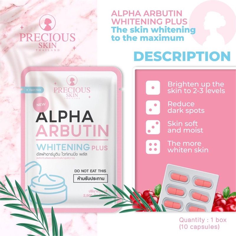 Kapsul Lotion Alpha Arbutin 3+ Whitening / Powder Pemutih Badan