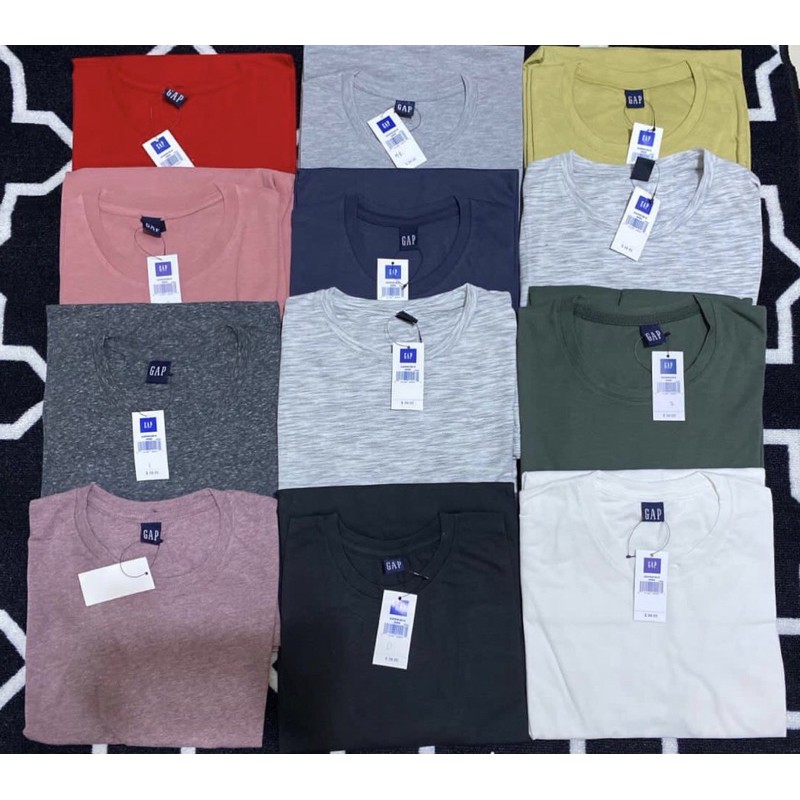 Kaos polos pria - rib spandex pendek - GAP