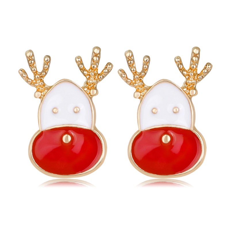 Zzz Stylish Earrings Stud Elemen Natal Perhiasan Decor Santa Claus Anting Posting