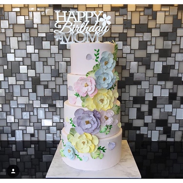 Topper Cake - Akrilik Silver Mirror