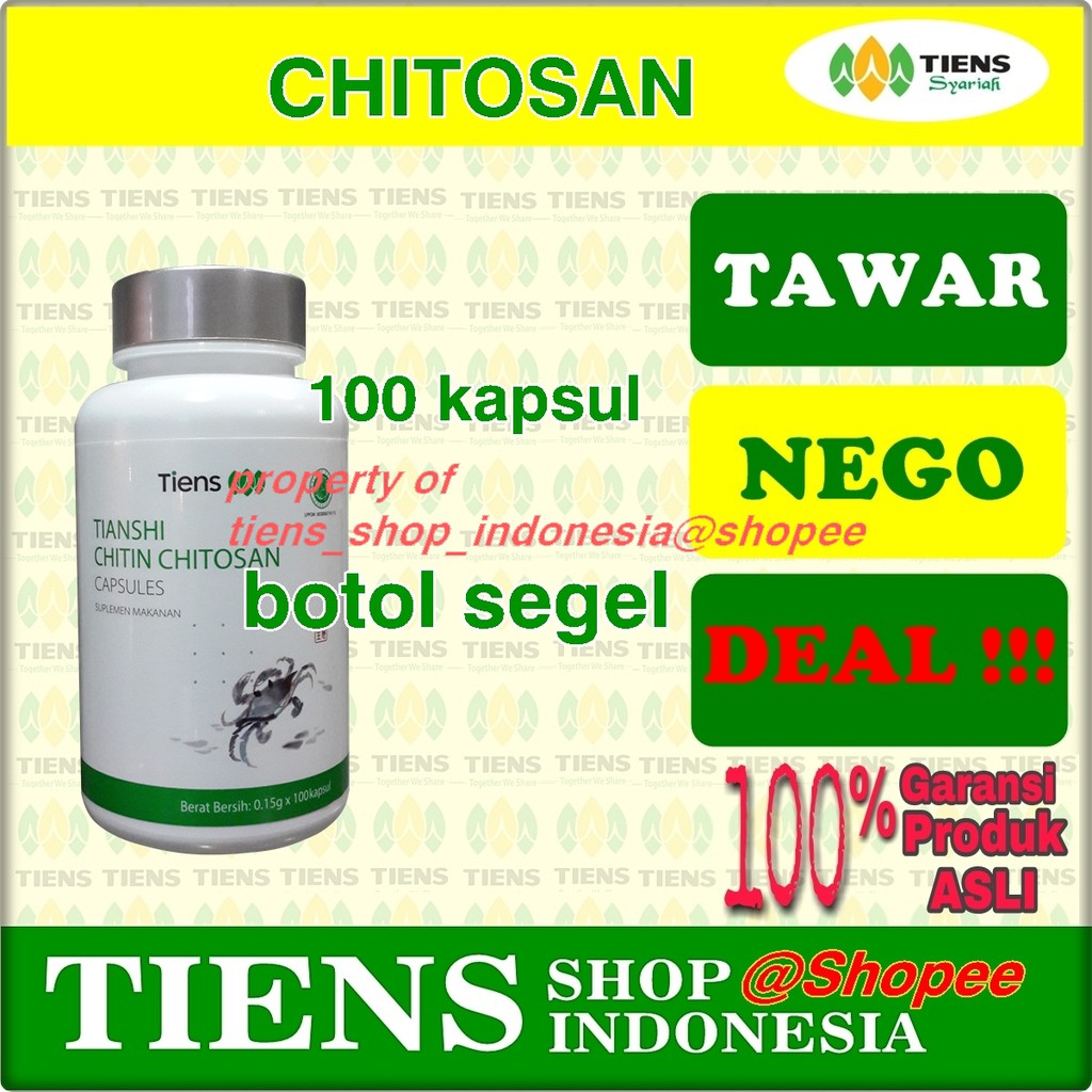 CHITOSAN TIENS ISI 100 KAPSUL ASLI TIENS HERBAL UNTUK CHITOSAN TIENS ISI 100 KAPSUL ASLI TIENS HERBAL UNTUK