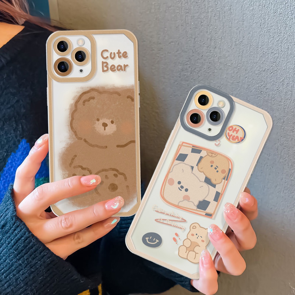 Case Motif Kartun Beruang Untuk Oppo A9 A5 A15 A16 A74 A3S A12E A95 A55 A74 A5S A16K A76 A96 A36 A31 A52 A72 A92 A73 F7 A11 A5S A33S A11 F9S F3G F3S