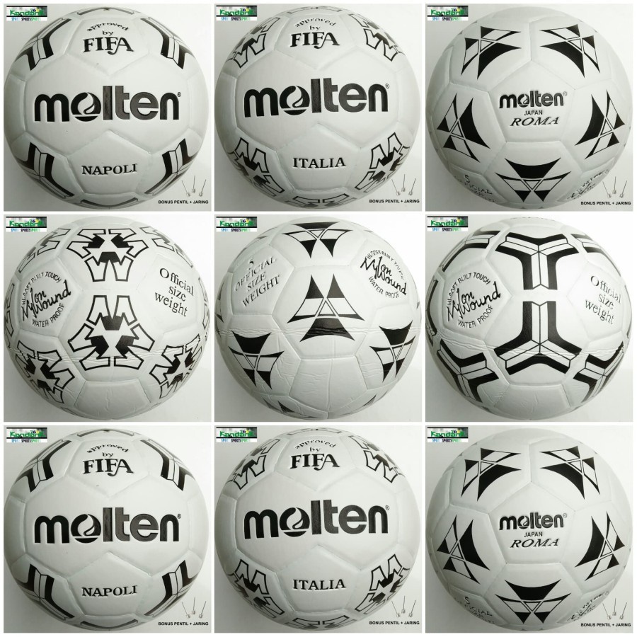 BOLA KAKI MOLTEN PRESS NAPOLI ROMA ITALIA SIZE 5 PVC