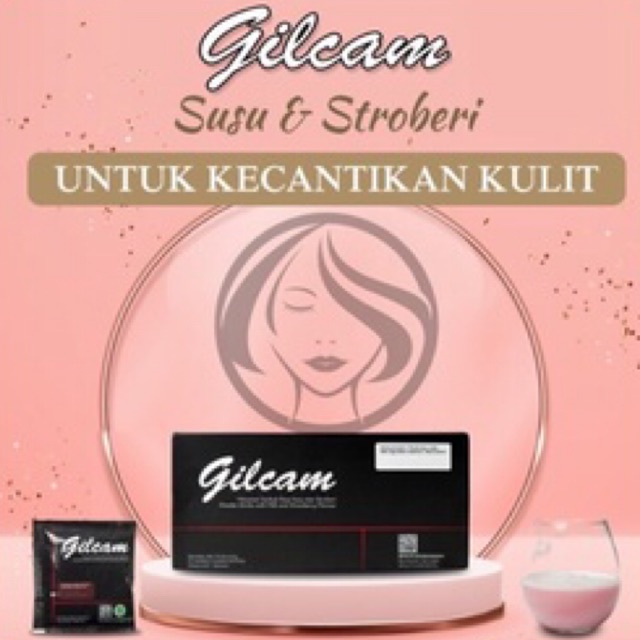 

Gilcam Kolagen minuman serbuk susu strawberry