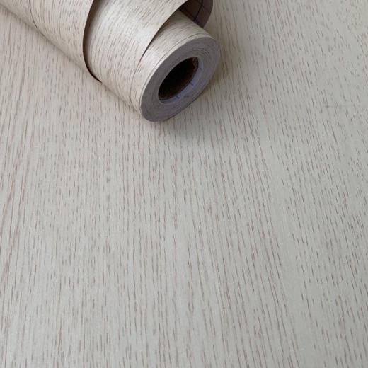 ۞ Wallpaper Serat Kayu Cream Muda / Sticker Dinding Kayu Cream Muda ♡