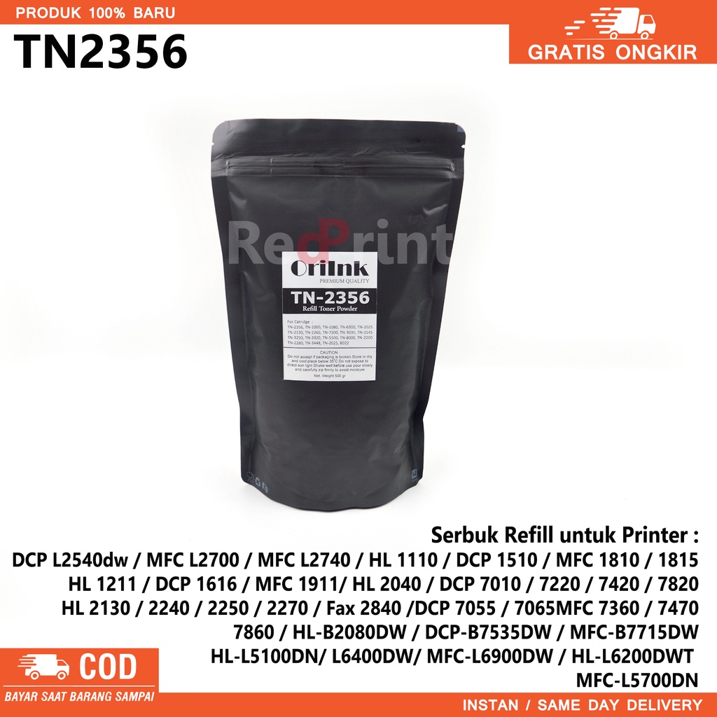 Serbuk toner cartridge TN2356 laserjet printer DCP-L2540DW, MFC-L2700D, MFC-L2700DW