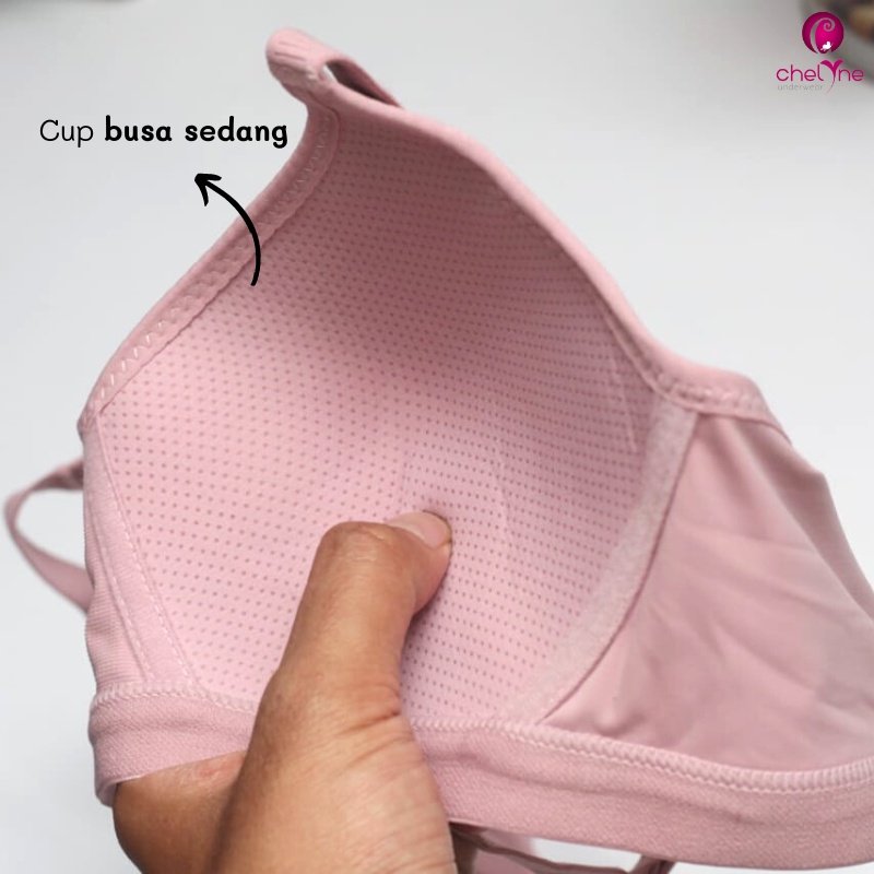 BH Chelyne Seamless Lycra B718 Premium Full Cup Sport Bra Polos - Big Size Daily Bra