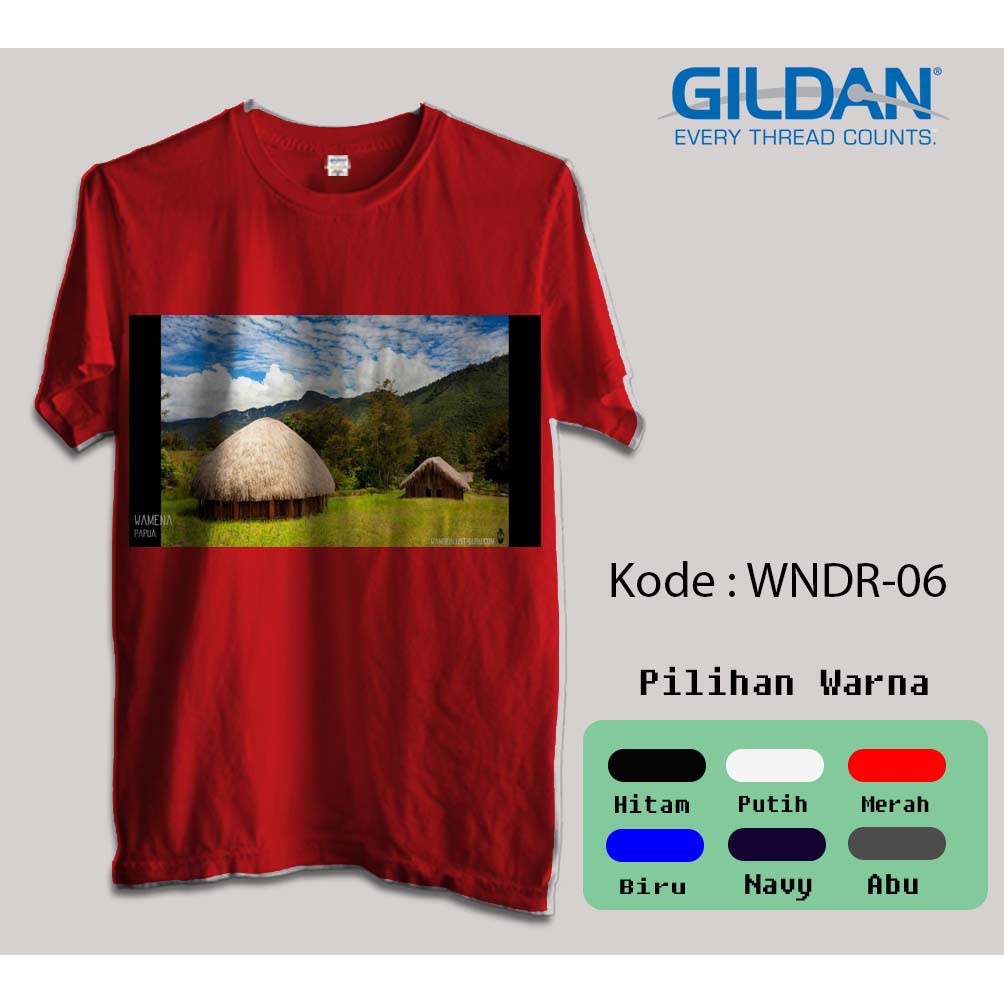Kaos Gildan Softstyle - Wonderful Indonesia, Wamena papua