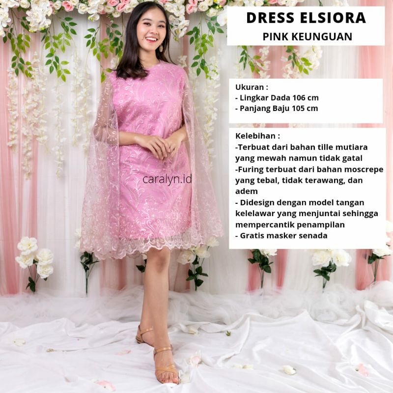 DRESS KONDANGAN WANITA DRESS BRUKAT ELSIORA