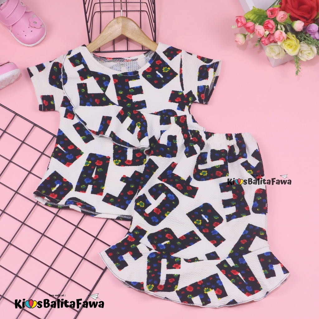 (MOTIF) Setelan Lolly Anak uk 1-2 Tahun / Atasan Bawahan Rok Kulot Perempuan Baju Harian Pakaian Cewek Murah