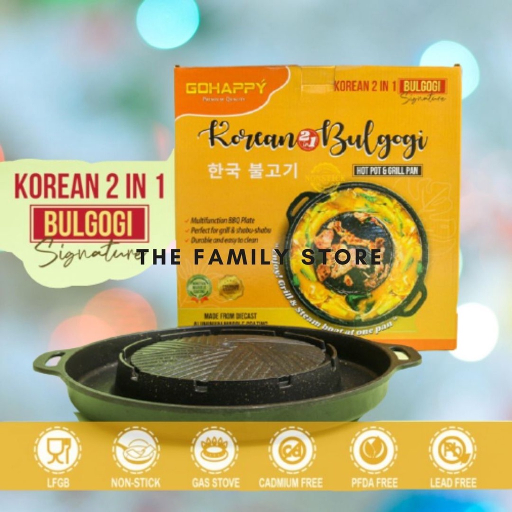 GoHappy Korean 2 in 1 Bulgogi Signature Hot Pot & Grill Pan