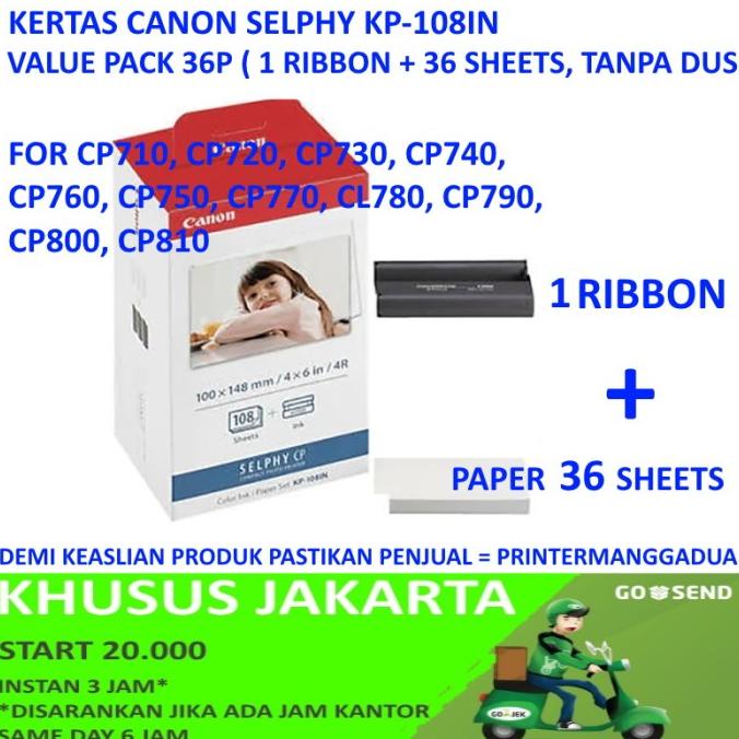 

CANON RP-108 KERTAS FOTO SELPHY RP108 ORIGINAL KERTAS HVS