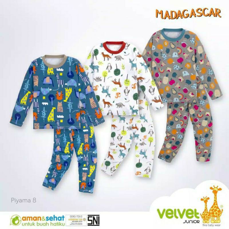 Piyama Velvet Junior Big Size Anak 2 3 4 5 6 7 8 9 Tahun Motif Terbaru Here Comes The Sun