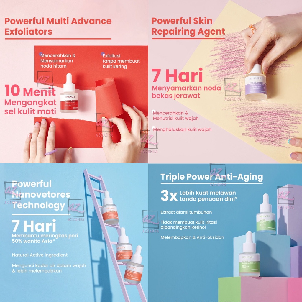 Hanasui Power Post Acne Serum 20ml | Menyamarkan noda bekas jerawat dalam 7 hari