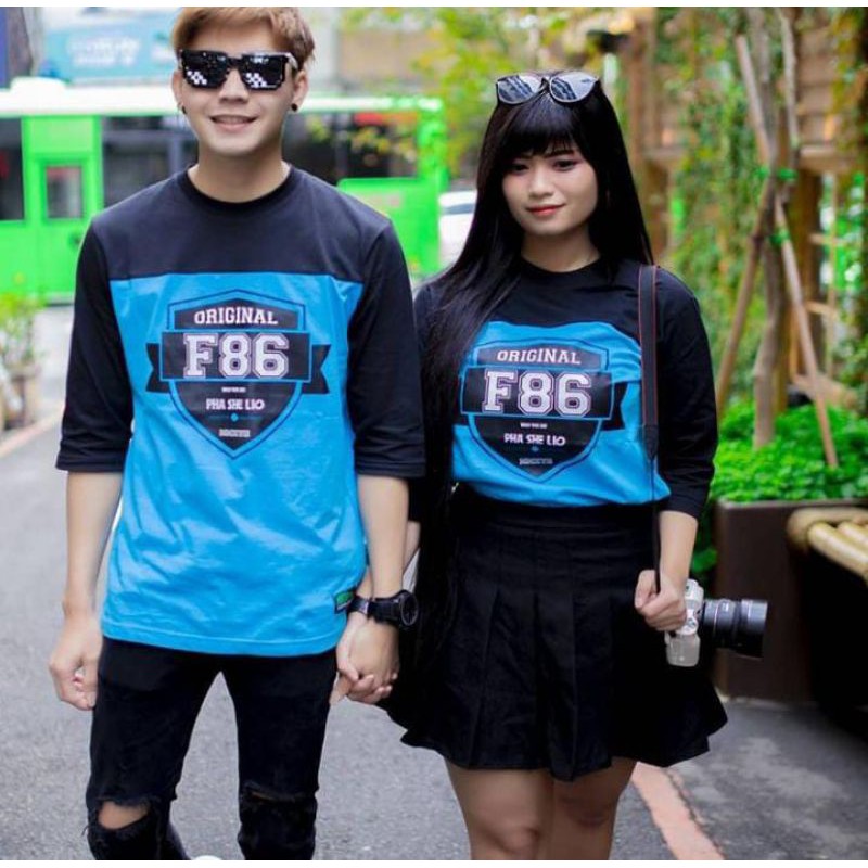 KAOS DISTRO BANDUNG COUPLE DJEPRUT - F86CLOTH REGLAN KOMBINASI