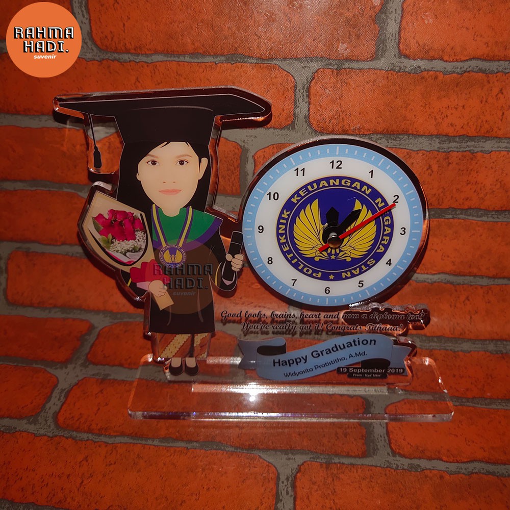 Kado Wisuda | Plakat Akrilik | Hadiah Unik | Hadiah Wisuda | Plakat Wisuda (Bisa COD)-Single Jam