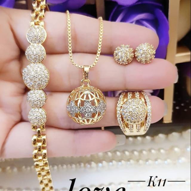 Xuping set perhiasan lapis emas 24k 0911i