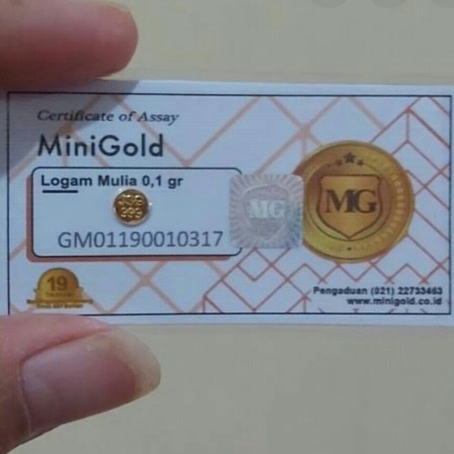 MiniGold 0.1 Gram Logam Mulia 24K Garansi Buyback - Mini Gold Emas Antam