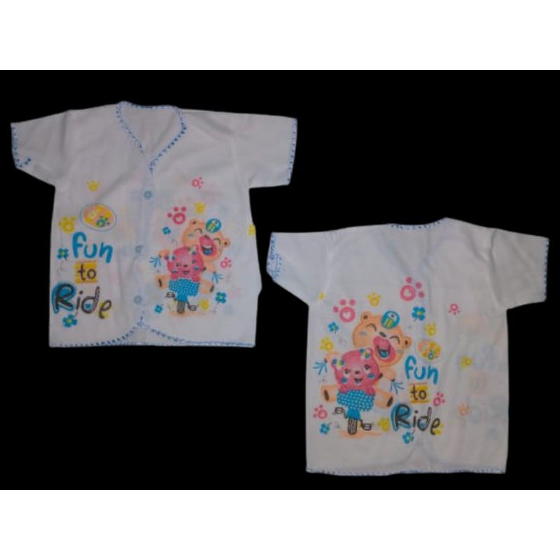 Baju Bayi SNI Kancing Depan Tangan Lengan Pendek Panjang Putih Motif Newborn