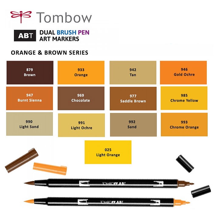 

Tombow Dual Brush Pen ABT - Orange & Brown Series