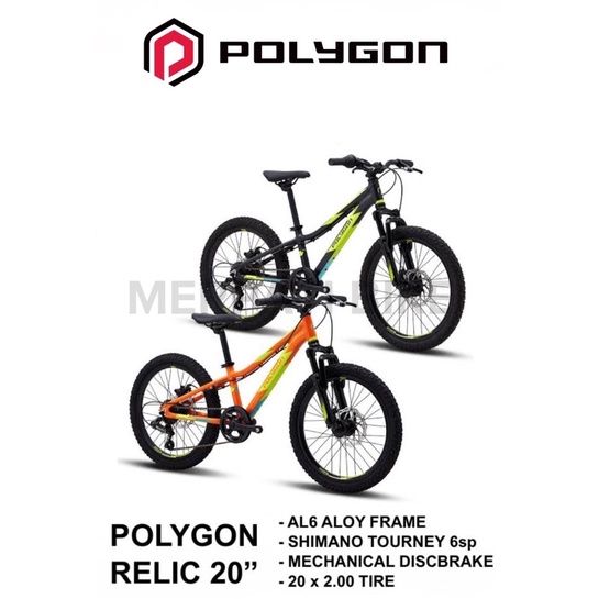 Polygon Relic 20 Sepeda MTB Anak Alloy MTB 20 Inch