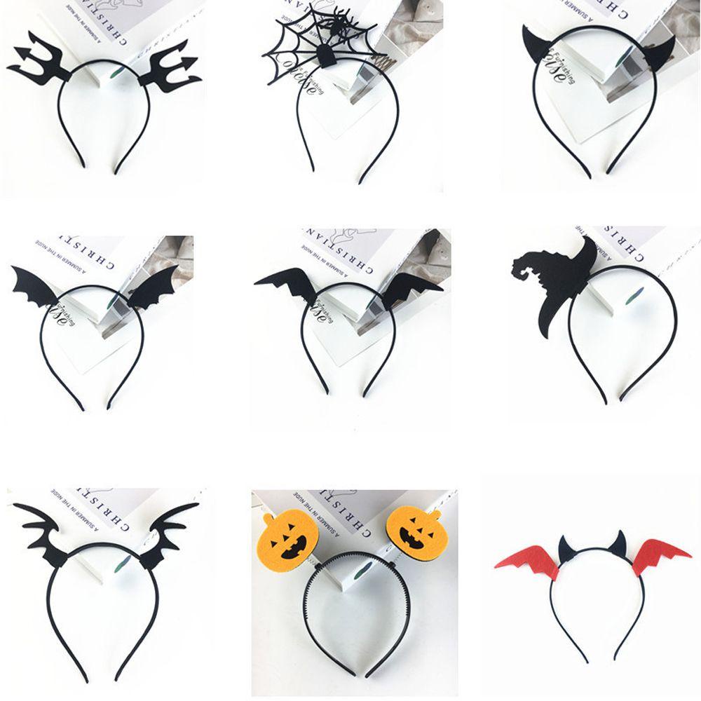 Bando Desain Labu Devil Wings Spider Halloween Non slip Untuk Wanita